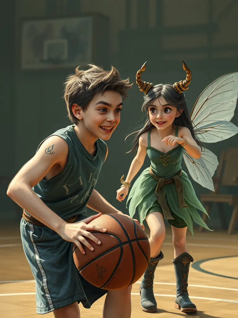 Il mito del basket sotto un cielo stellato e tranquillo: una sfida umoristica che attraversa il tempo e lo spazio.