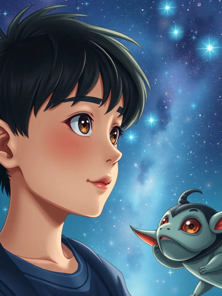 笑聲旅行者在星空中漂流