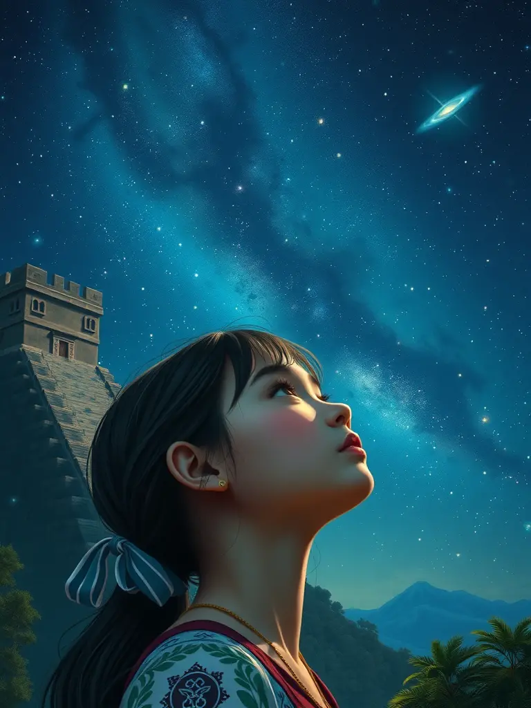 夜空下的古老传说与星光相会