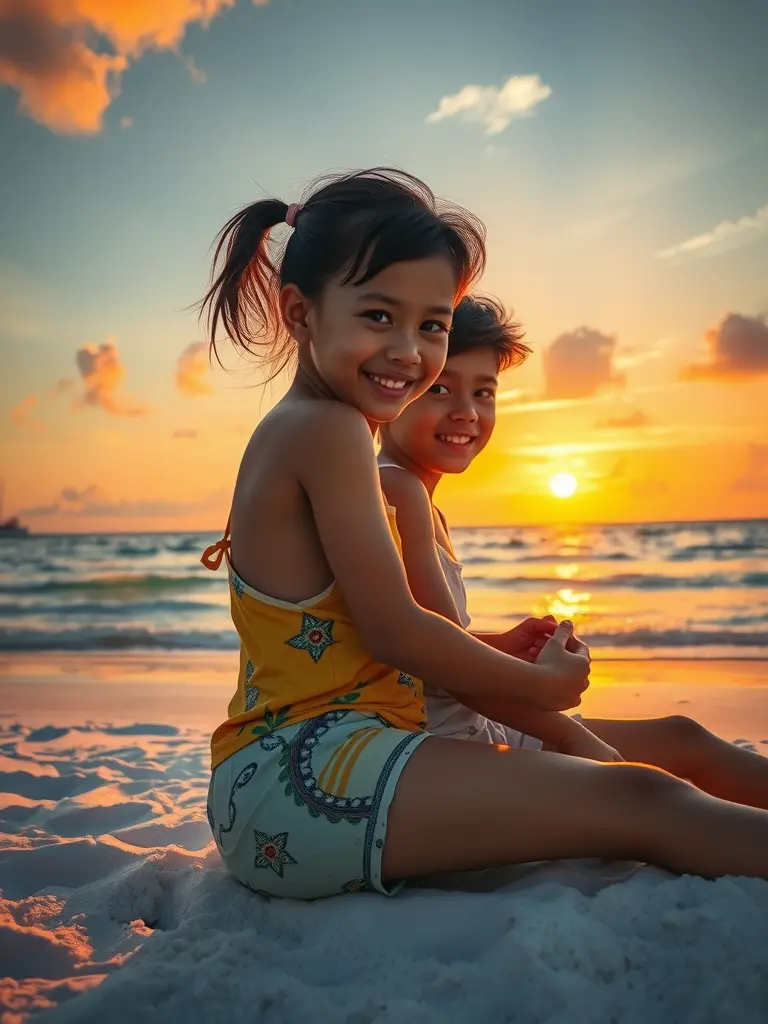 สองพี่น้องฮีโร่ที่ชายหาดหาดขาว