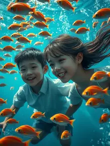 در اعماق دریاهای آبی تیره، انعکاس‌های قدیمی از رویاها و عشق
