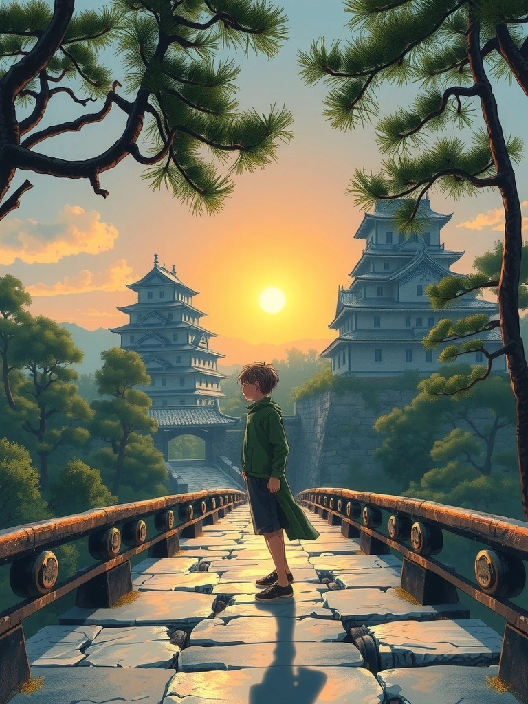 暮色石橋下的心靈約定