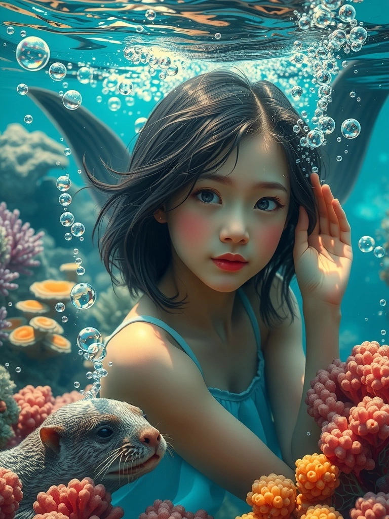 藍色潮汐下守護星光的魚群