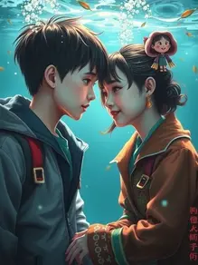 海底深藍光影之間的勇氣眼淚