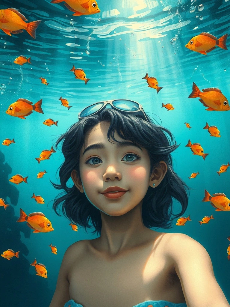 海底月光下歌聲隨泡泡輕舞